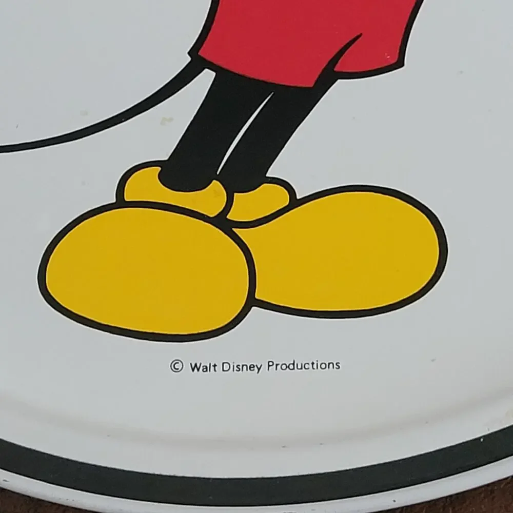Vintage 1970s Walt Disney World Mickey Mouse Tin Tray Serving Platter